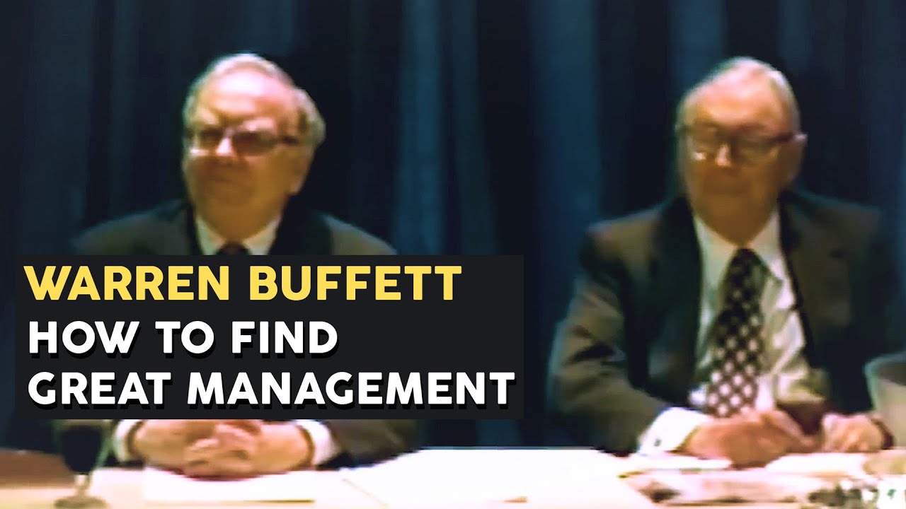 Warren Buffett Reveals How to Identify Good Management - Must Watch!