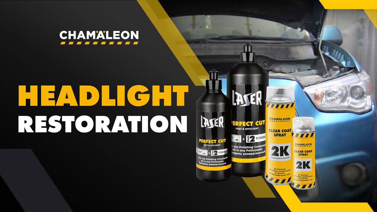 Cham&auml;leon Headlight Restoration Tutorial | Restore Car Headlights with LASER CUT & 2K Clear Coat