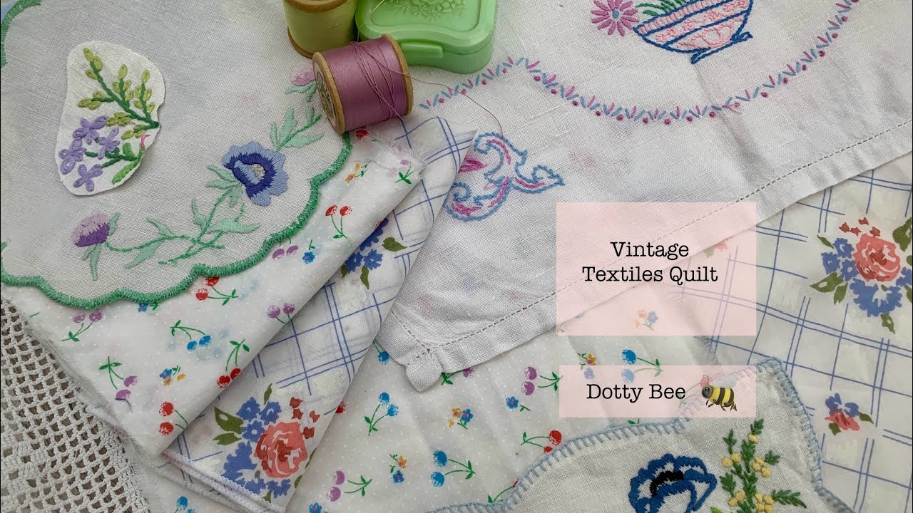 Vintage Textile Quilt Panel 1 Part 1 #slowstitch #vintage #mindfull #quilting