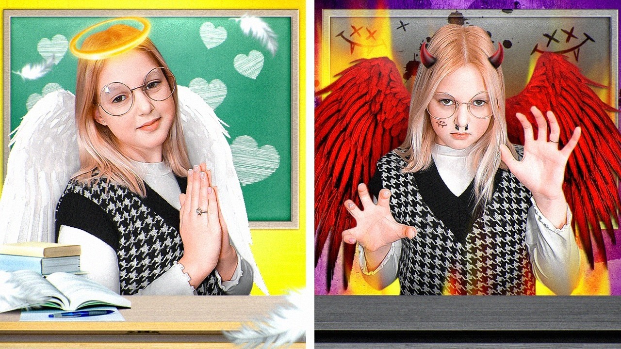 PROF BUONA vs PROF CATTIVA! SOPRAVVIVIAMO A SCUOLA PER 24 ORE! 😱🏫 | Amelka Karamelka ITA