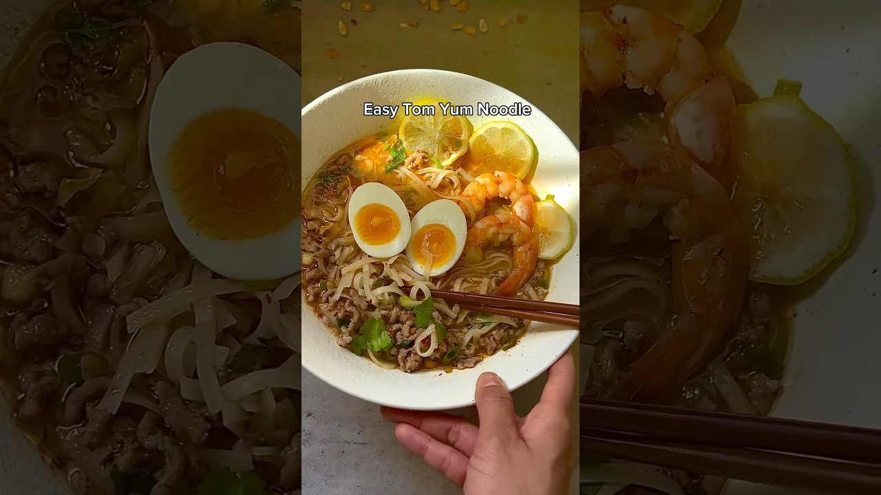 One of the easiest rice noodle soup! #tomyum#noodles#ricenoodles