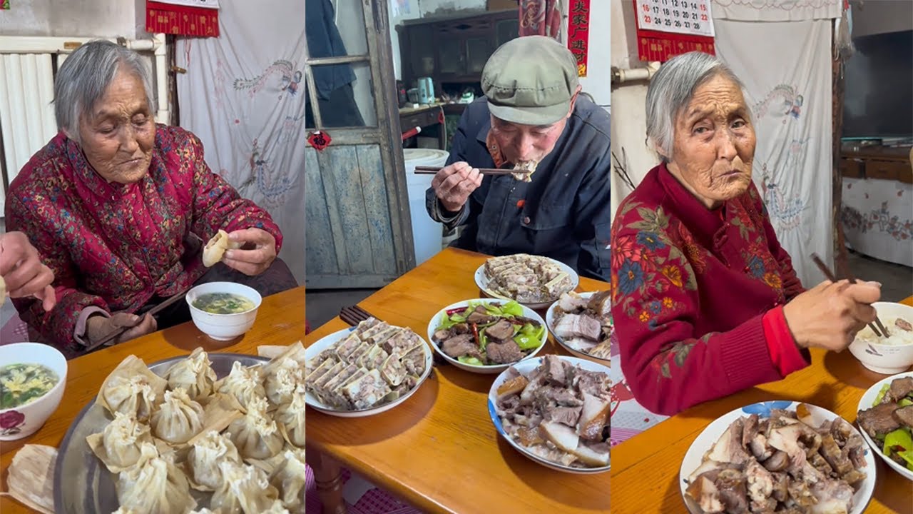【八零徐姥姥】自己家包的純肉燒麥就是香，我姥兩個豬頭做的豬頭癤子太絕了#搞笑 #food #美食做法 #美食分享 #农村生活