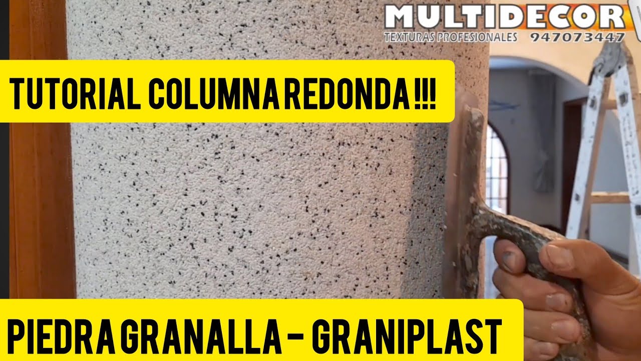 PIEDRA GRANALLA GRANIPLAST GRANOMARMOL EN COLUMNAS REDONDAS O CÍRCULARES TUTORIAL  #graniplast #fyp 