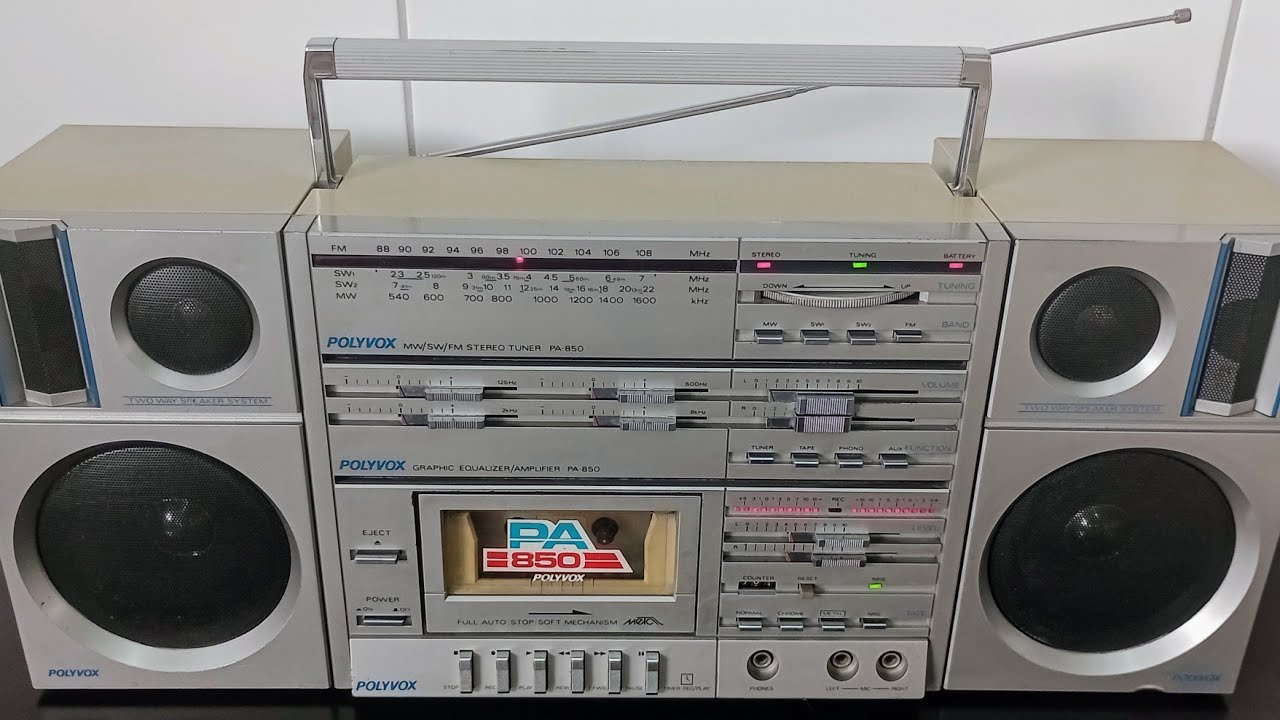 CLÁSSICO BOOMBOX POLYVOX PA-850 ANOS 80 "TESTE DE FUNCIONAMENTO P/VENDA
