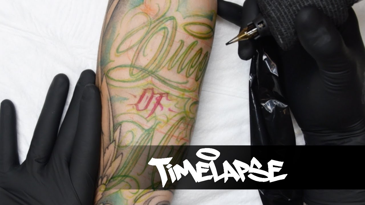 TATTOO TIMELAPSE | FREEHAND LETTERING | JJ INK
