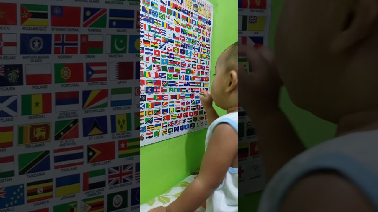 Flags of the world(1y/o👌🏻)☺️   #flags #flagsoftheworld #kids #kidsvideo #smart #smartbaby #toddler