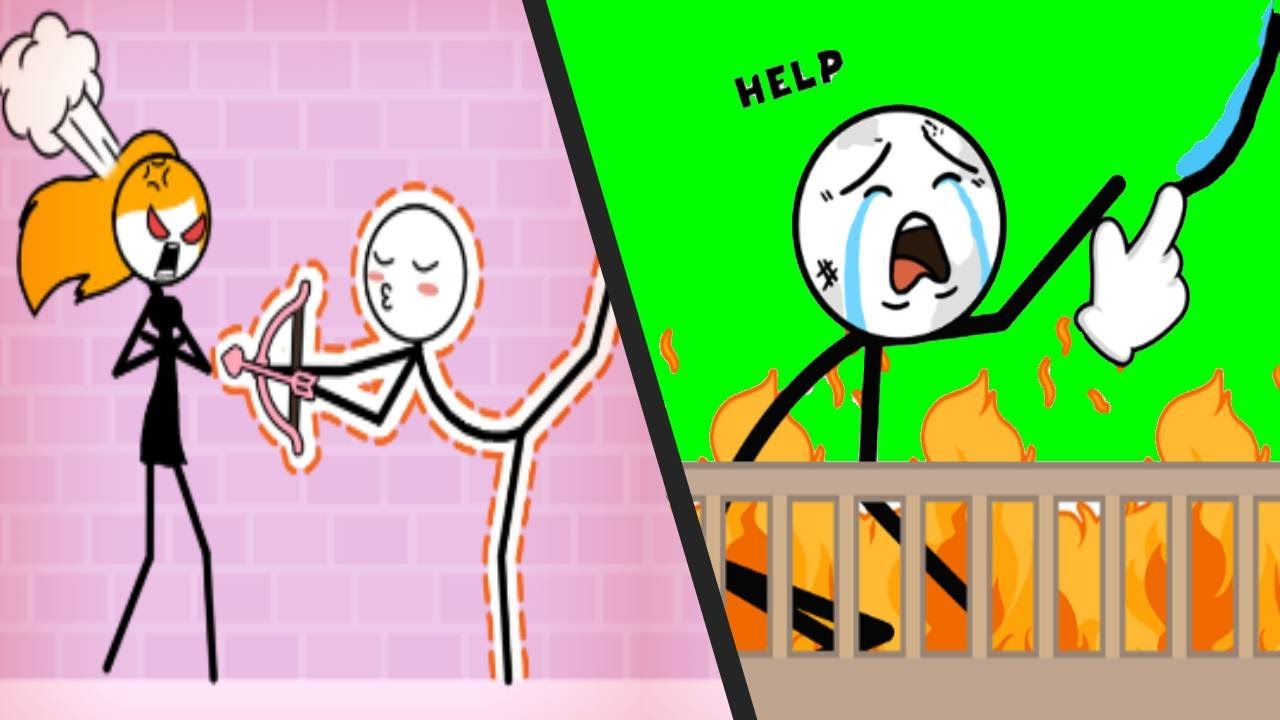 THROUGH THE WALL vs WATERING PUZZLE - Satisfying Double Gameplay All levels Stickman Puzzle Game