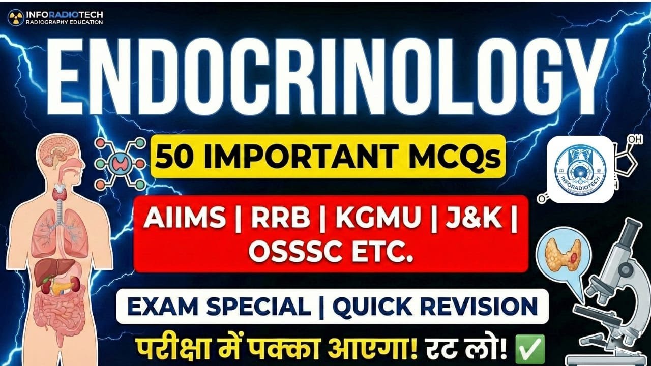 Endocrinology – Complete Physiology Revision with 50 Most Important MCQs, One-Page Chart & Hormone