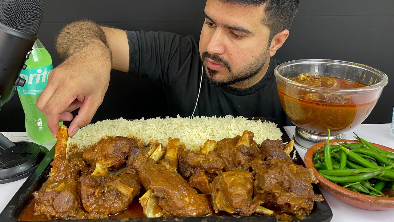 ASMR EATING SPICY MUTTON CURRY+WHITE RICE || REAL MUKBANG(NO TALKING)