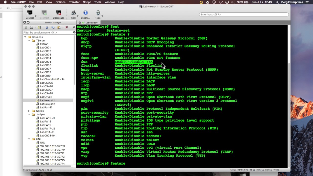 Cisco Nexus connecting a 2k Fabric Extender