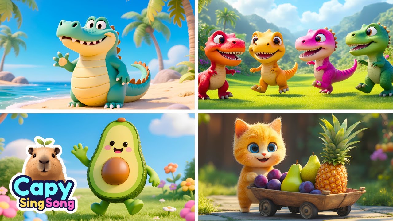 Fruit Party Song + More Nursery Rhymes for Kids | See You Later Alligator, How Do You Do? Avocado