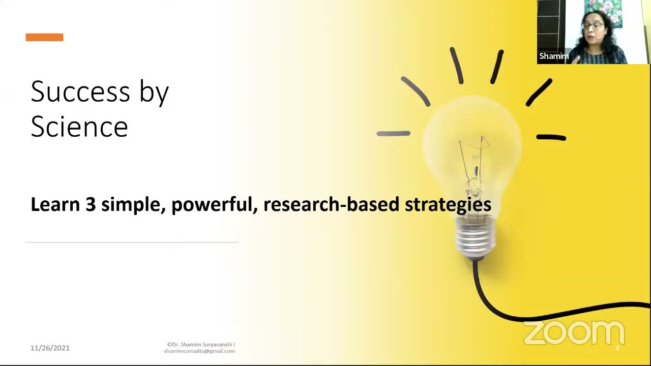 Webinar on Success by Science