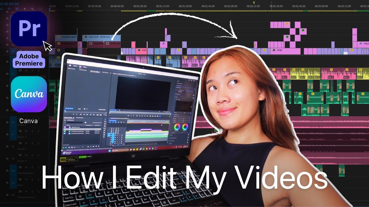 Как я редактирую видео с помощью Canva и Adobe Premiere: уведомления iOS 📱