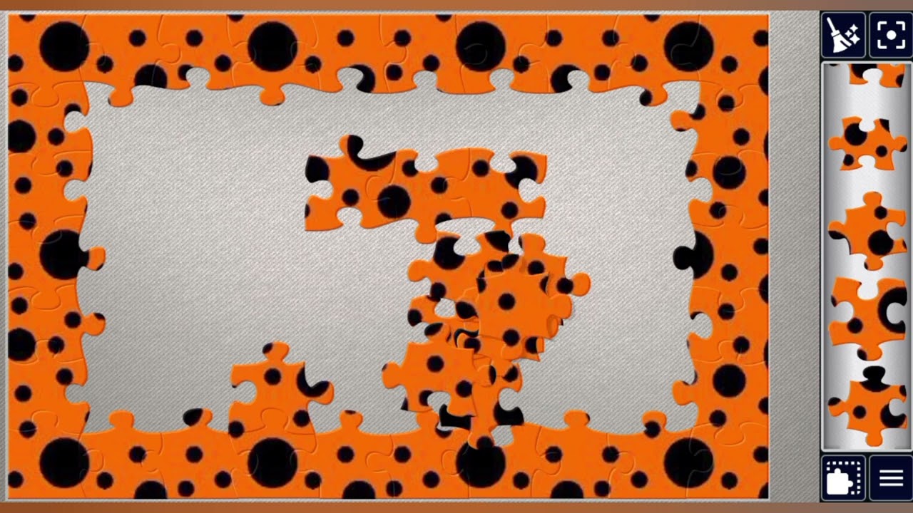 Bright Orange Background with Black Polkadot🟧⚫🧩 amazing jigsaw puzzle 🧩//@jigsawpuzzle45 