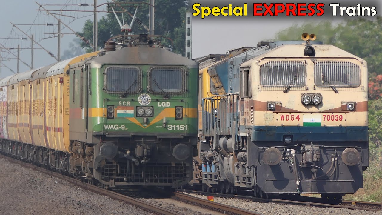 Special TRAINS | 10 In 1 Trains COMPILATION Of Special FARE Trains | WAP7 +  WAP4 + WAG9 + WDG4 | IR