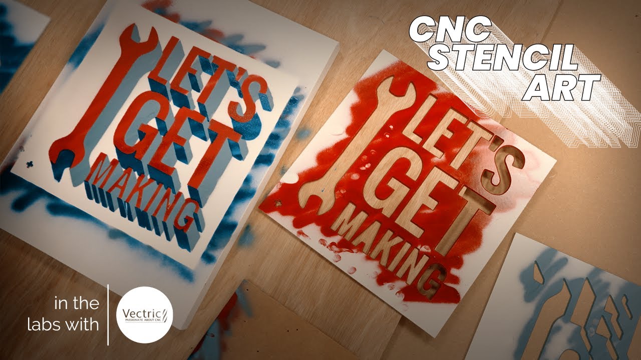 CNC Stencil Art | Making 3D Stencil on your CNC | In the Labs with Olly | Vectric FREE CNC Projects