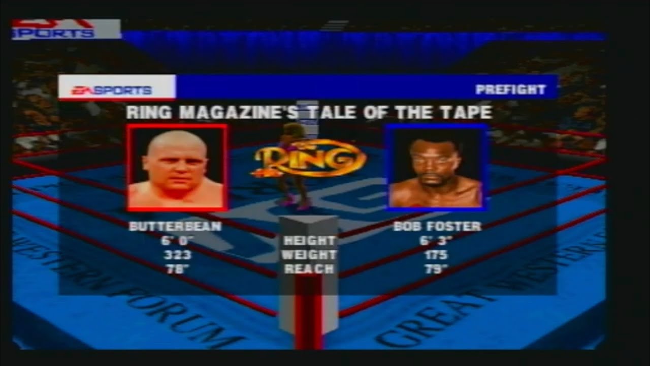 Knockout Kings 99 Exhibition Heavyweight Fight - Butterbean vs Bob Foster (PS1 / PSX)