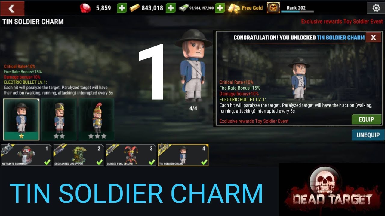 Dead Target - TIN SOLDIER CHARM