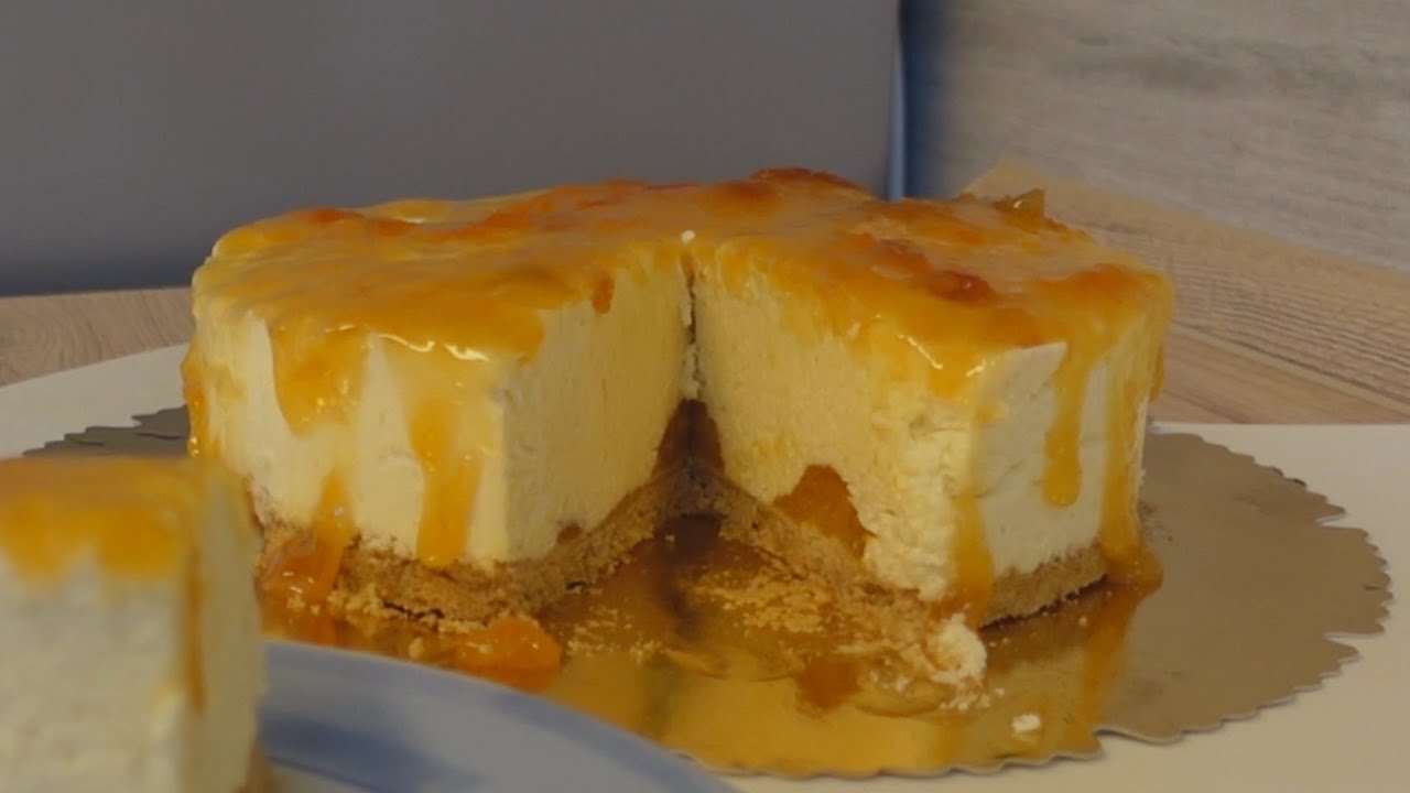 Cheesecake fără coacere cu caise din compot | Raluca Gheorghe