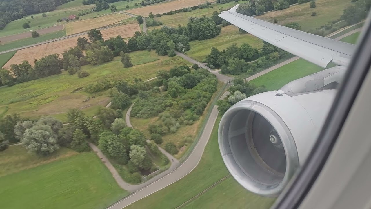 Swiss Airbus A321  Take off from Zurich