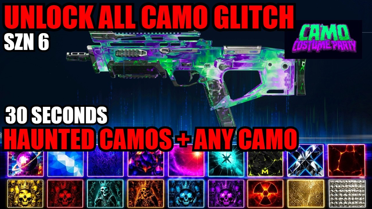 NEW* INSTANT UNLOCK ALL CAMO GLITCH! SZN 6/HAUNTED EVENT CAMOS! BO7 GLITCHES! WARZONE ZOMBIES GLITCH