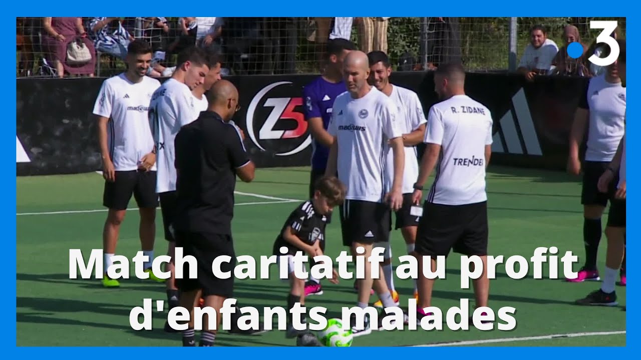Zinedine Zidane participe à un match caritatif au profit d'enfants malades à Aix-en-Provence