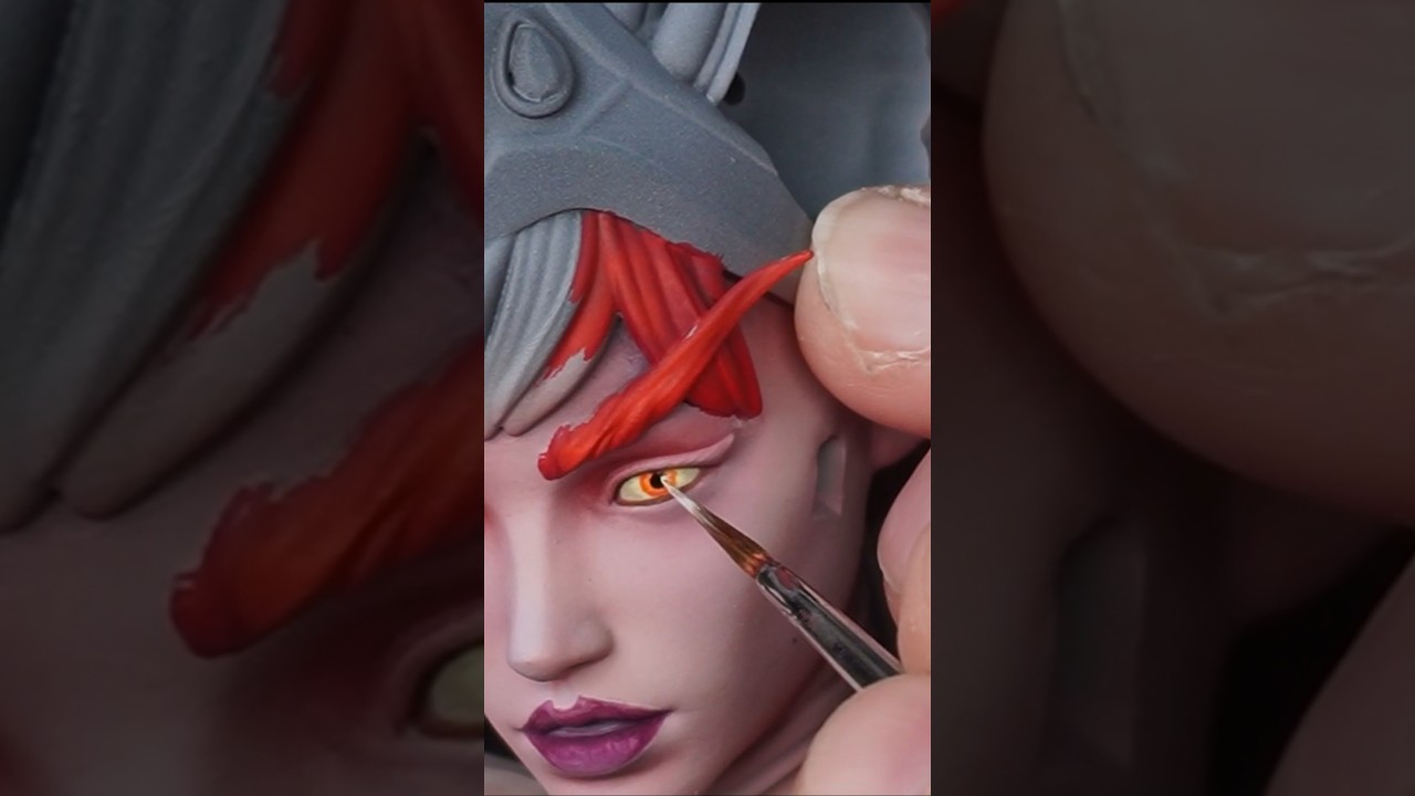 Time-lapse of Alexstrasza face #modelpainting #paintingtutorial #worldofwarcraft #howtopaint