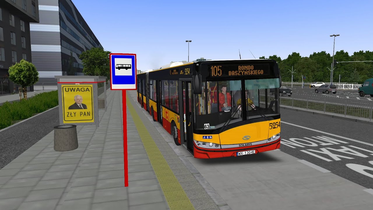 OMSI 2 | VZTM WARSZAWA WOLA LINIA 105 + 155 SOLARIS URBINO 18 #5254
