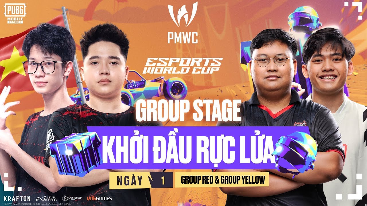 🔴 [VN] 2024 PMWC x EWC Group Stage Day 1 | PUBG MOBILE WORLD CUP x ESPORTS WORLD CUP