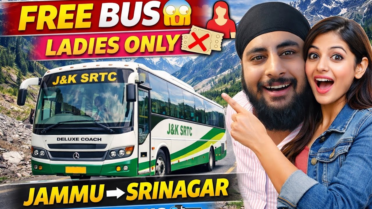 Jammu to Srinagar SRTC Bus 💥 | Girls Travel FREE! Full Experience