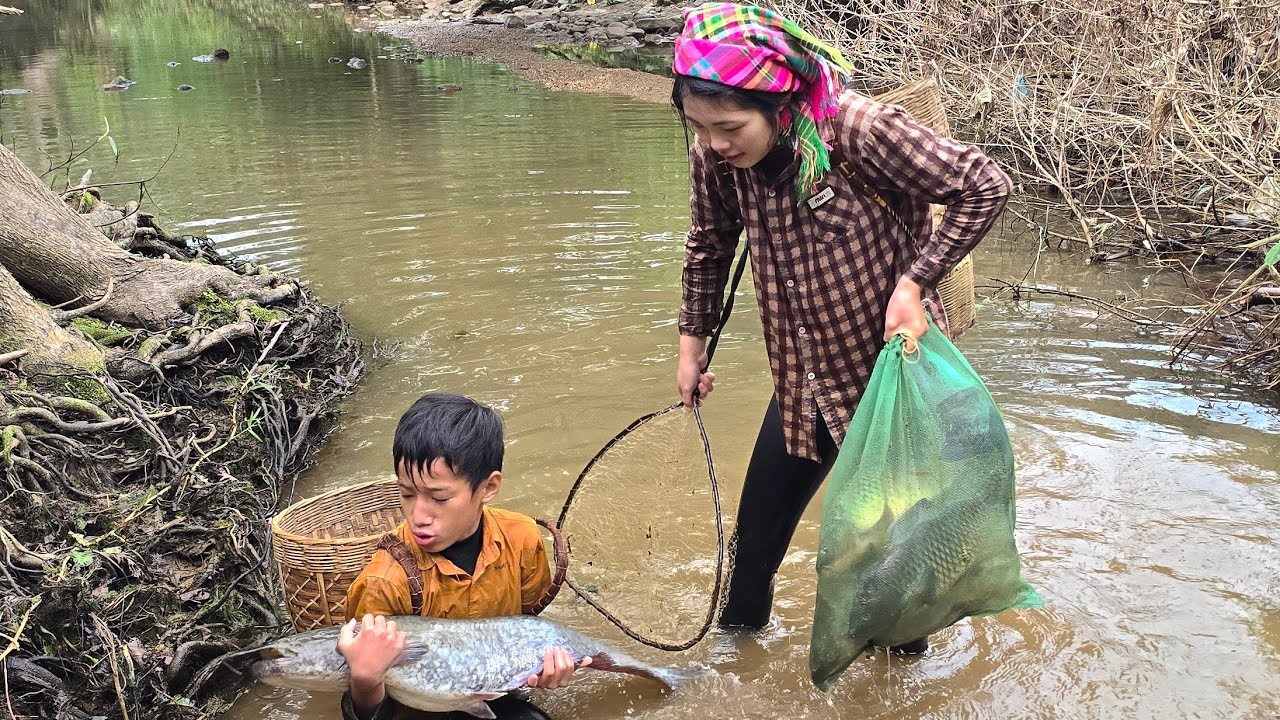 Damming the stream to catch large fish for sale&mdash;a peaceful rural life in Vietnam.