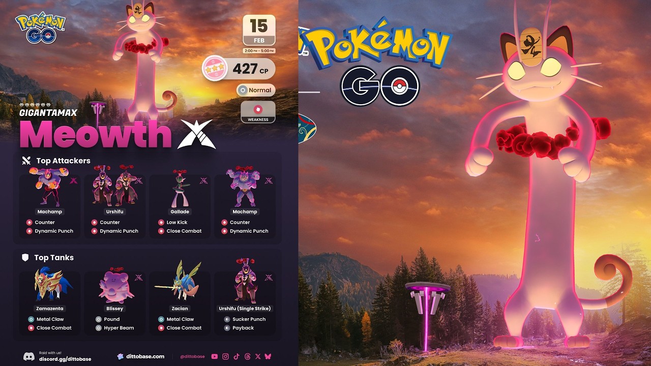 🥊✨Día de Combates Max de Meowth Gigamax Pokémon GO Live | Invitaciones Engel GO | Counters y tips