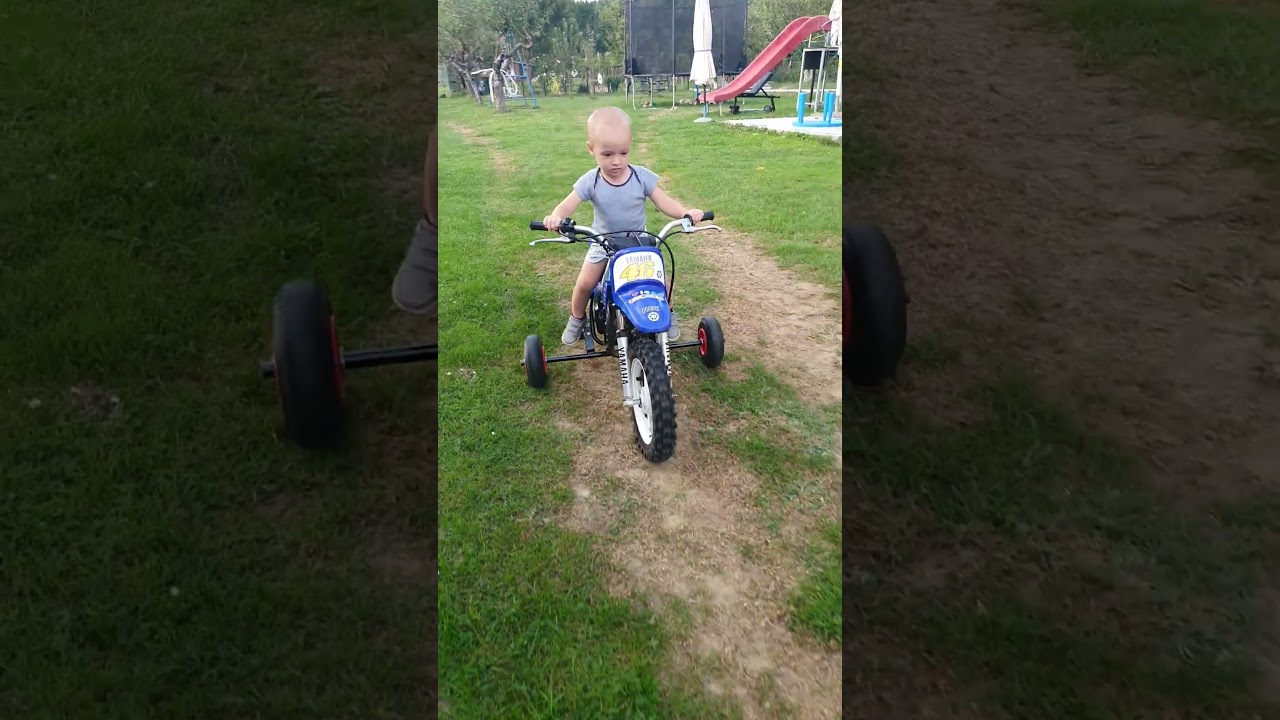 Yamaha PW 50 first ride by 1 year old Fred@vigosworld