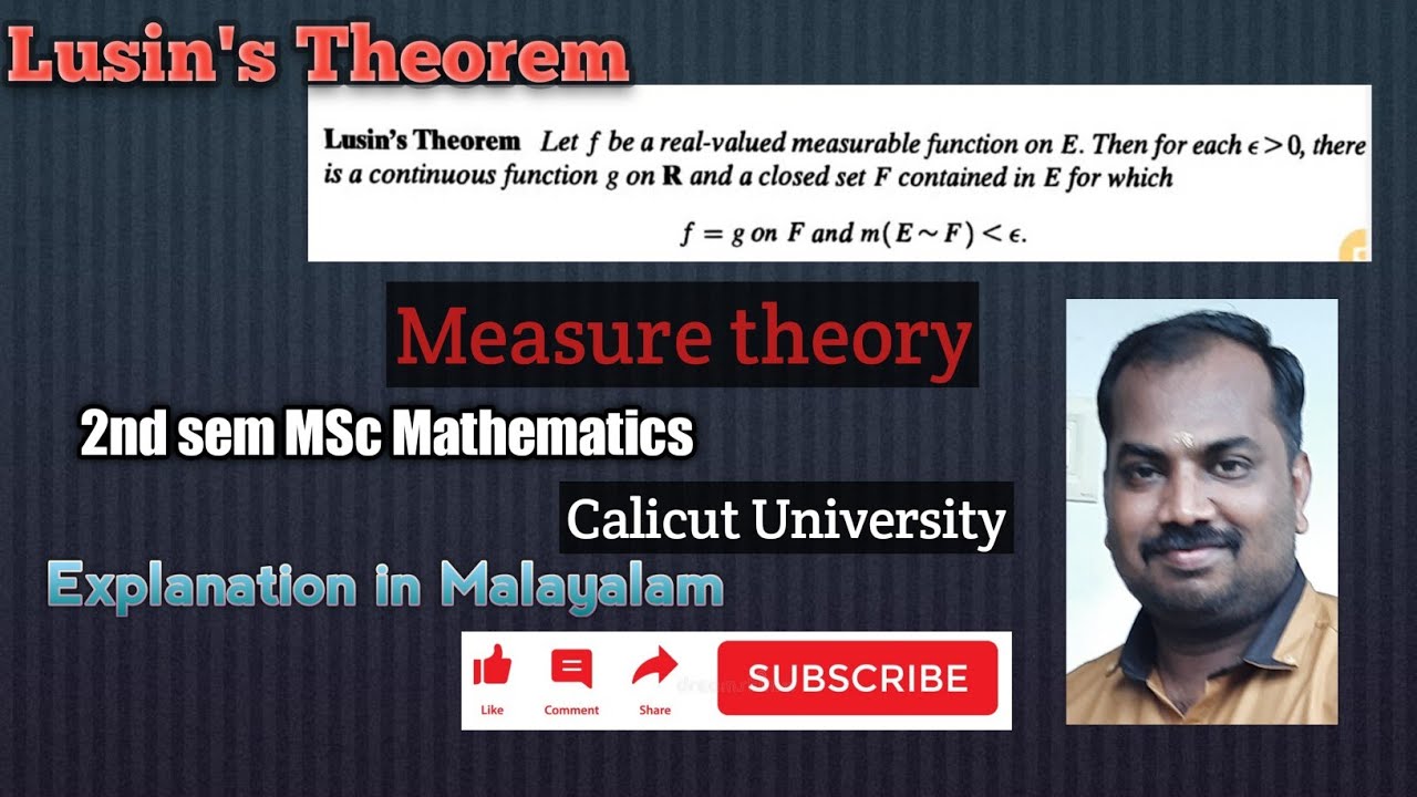 Lisin's theorem||measure theory||2nd sem MSc maths||Calicut University