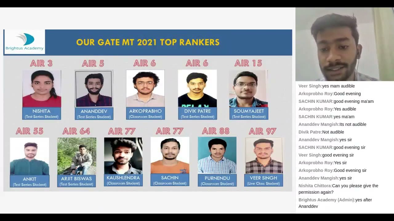 GATE 2021 Topper| Ananddev| AIR 5| Metallurgy| Topper's Talk| Brightus Academy Student