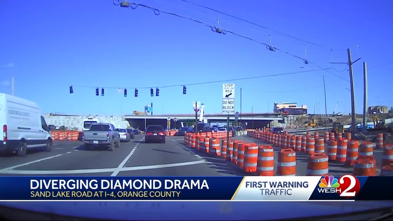 Diverging diamond intersection on Sand Lake Road should see improvements in future