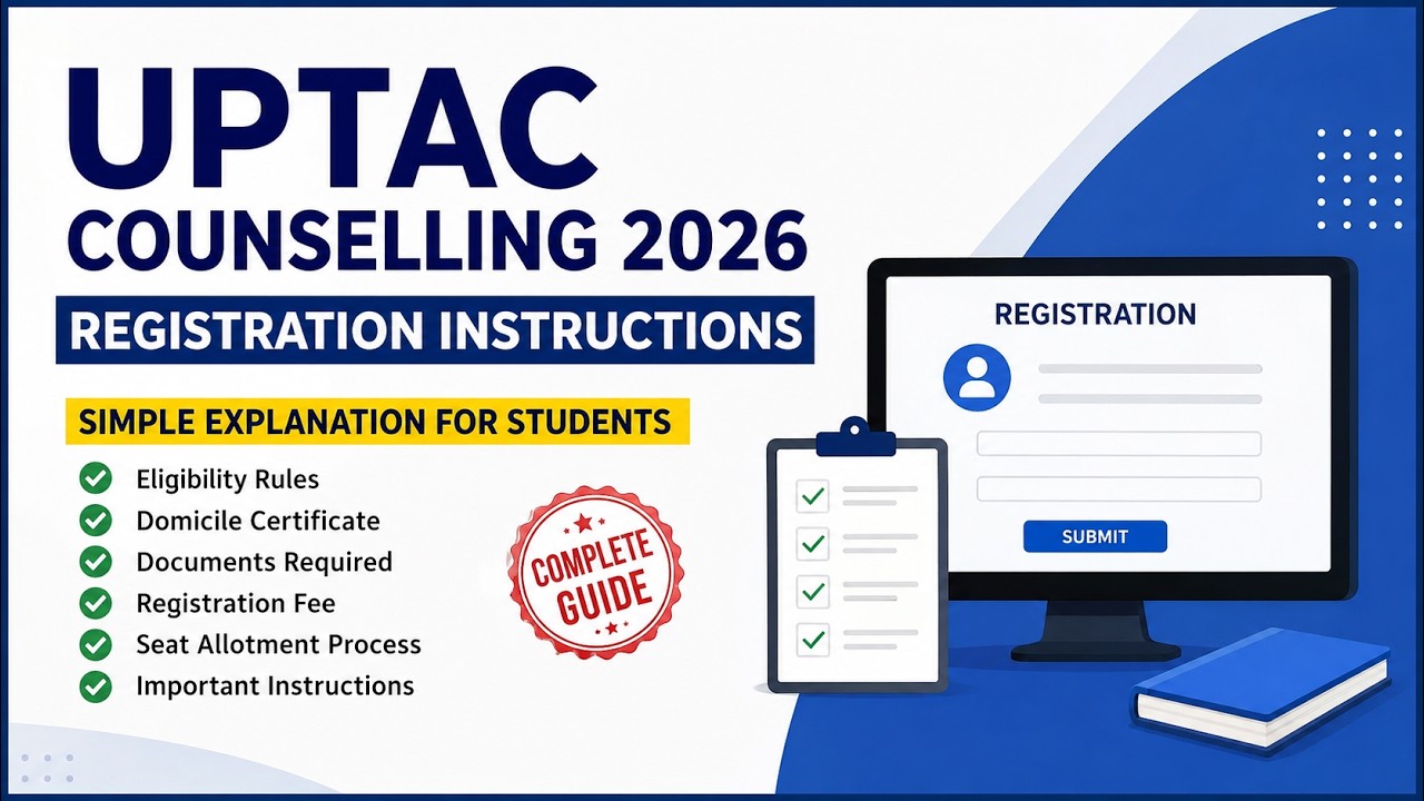UPTAC Counselling 2026 Registration Instructions | Domicile, Documents, Eligibility & Special Round