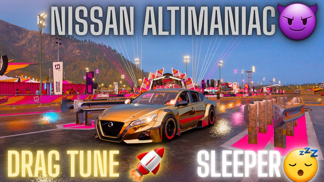 Быстрый Nissan Altimaniac в Forza Horizon 5 (настройка для дрэг-рейсинга) (тестирование и настрой...