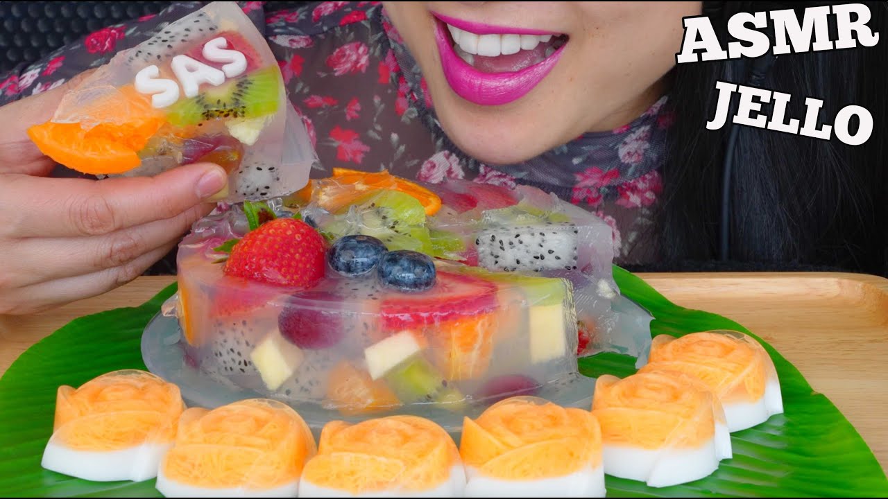 ASMR THAI JELLO FRUIT CAKE (SOFT EATING SOUNDS) NO TALKING | SAS-ASMR