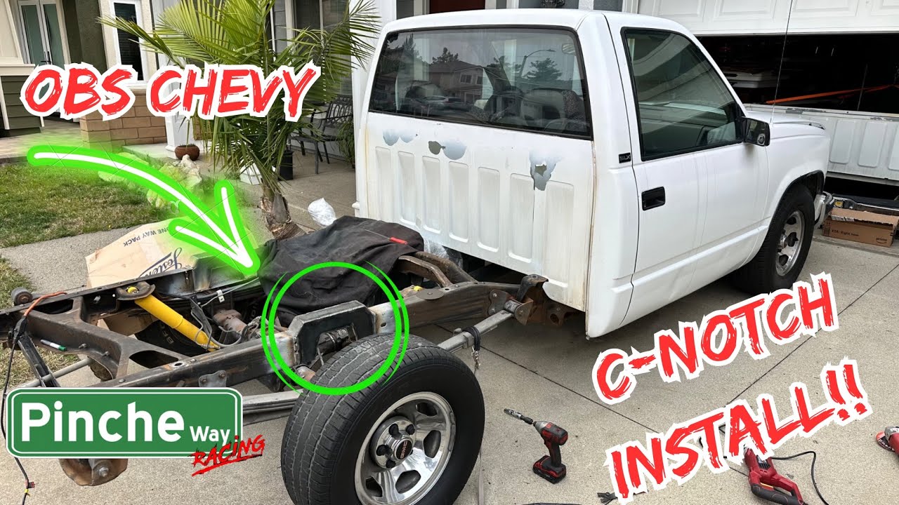 UNDERBED C-NOTCH INSTALL ON THE OBS CHEVY SINGLE CAB!!