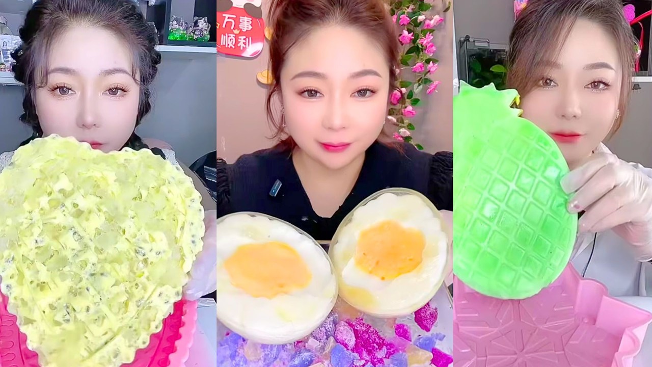 Creamy Frozen Egg Desserts and Crystal Green Ice Treats