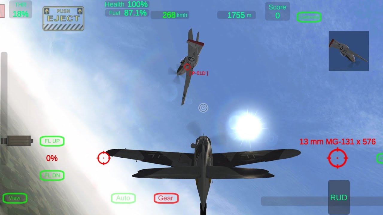 Gunship Sequel WW2 : Bf-109G6 vs P-51D Instant Dogfight.