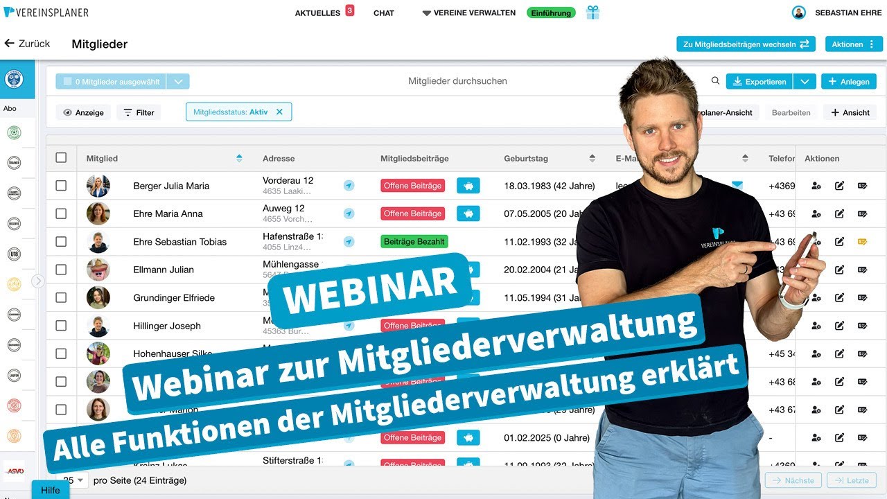 Was dein Verein über die Vereinsplaner Mitgliederverwaltung wissen muss | Webinar-Aufzeichnung