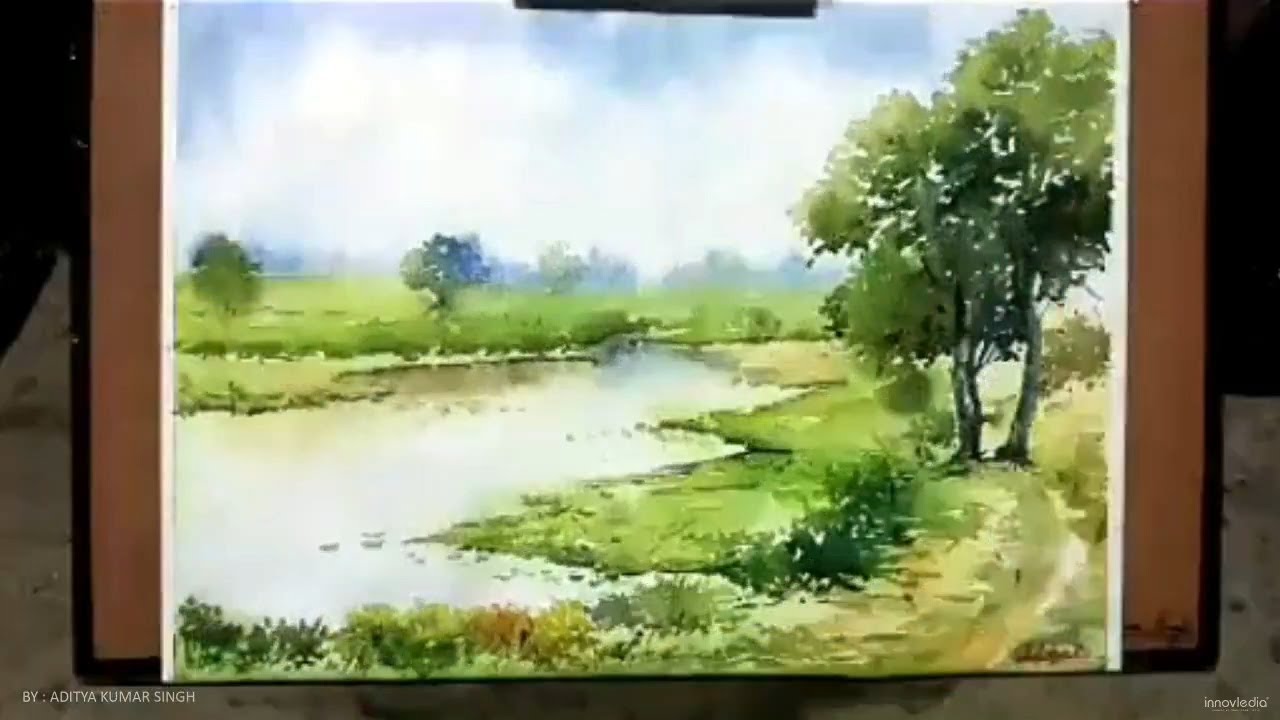 First Landscape Painting by Aditya Singh
