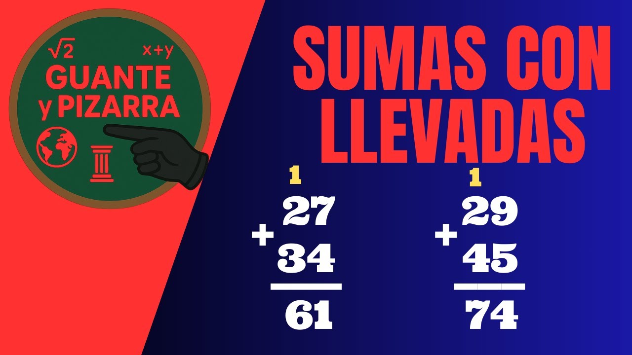 Suma de dos cifras con llevadas | Aprende paso a paso.