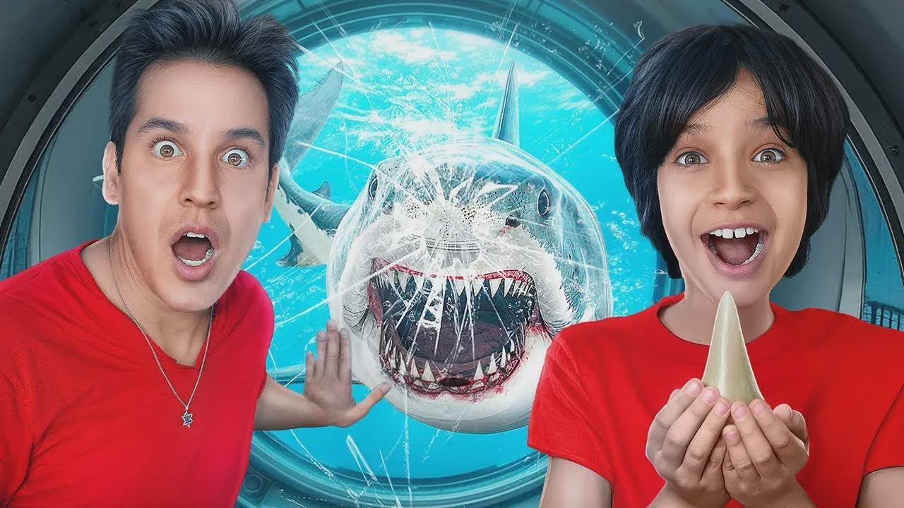 Ele roubou um dente de tubarão!