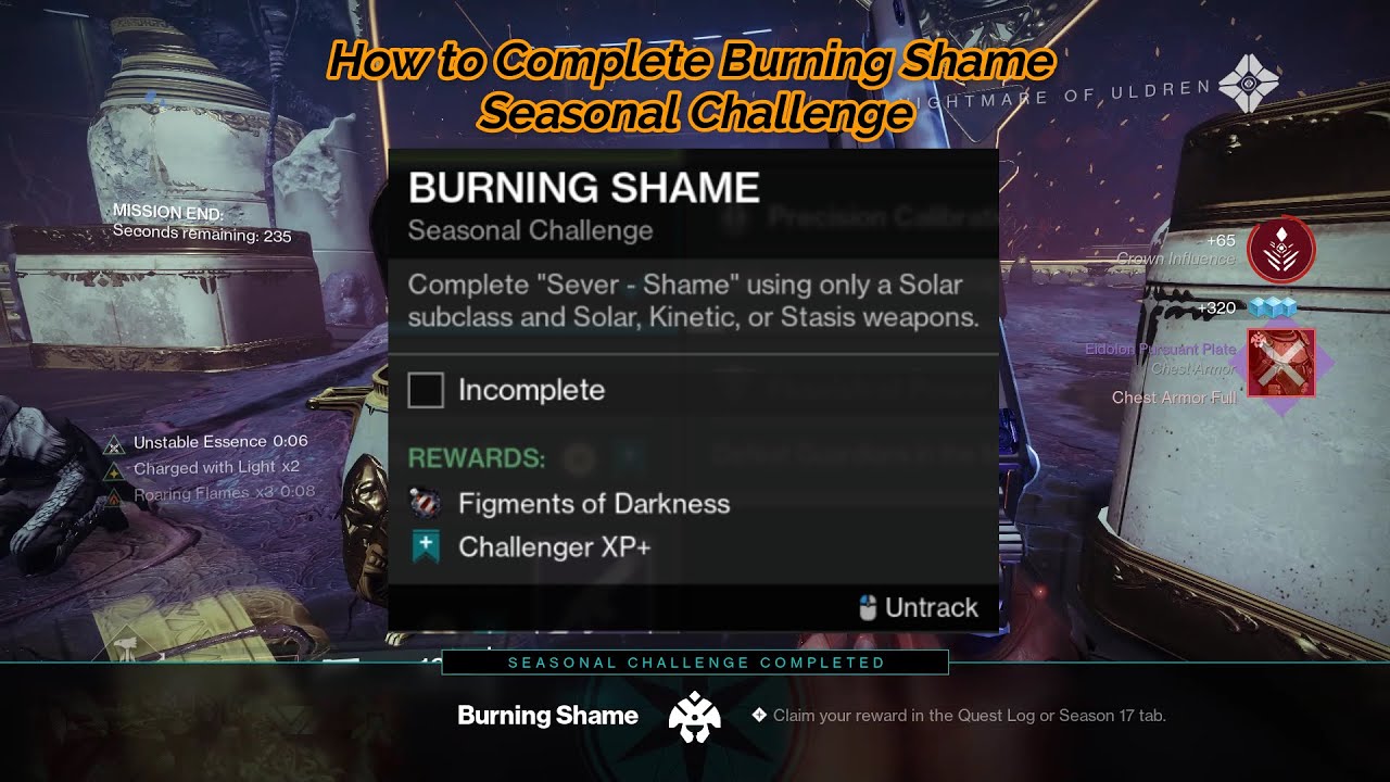 Destiny 2 - How to Complete Burning Shame Seasonal Challenge | Season of the Haunted
