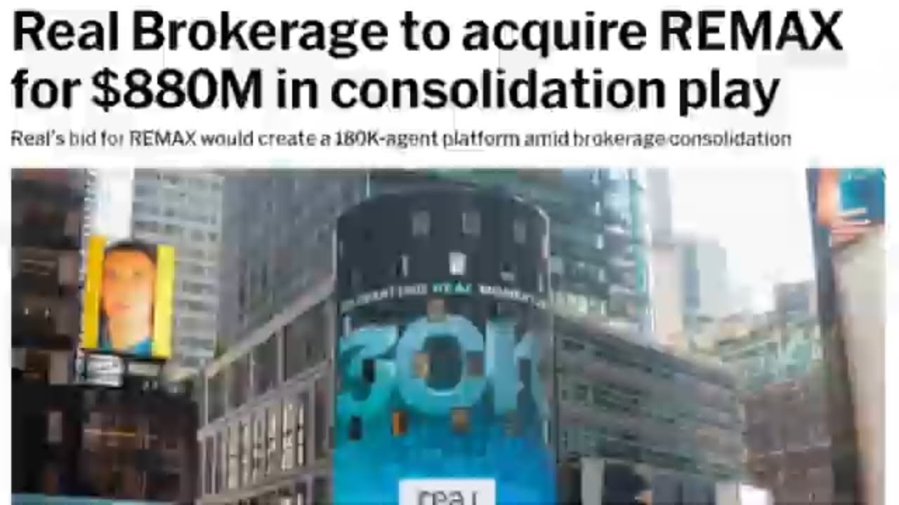 Real Brokerage to Acquire REMAX in $880M Consolidation Play