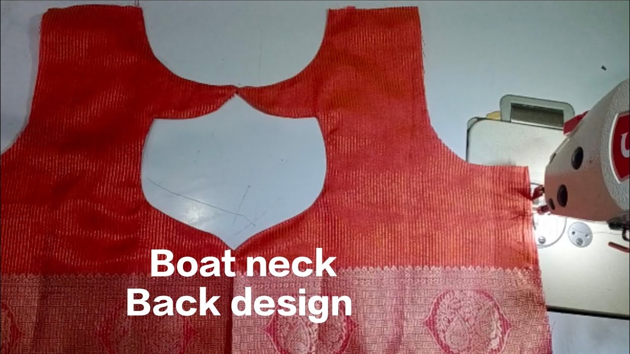 Boat neck back design cutting and stitching tutorial 