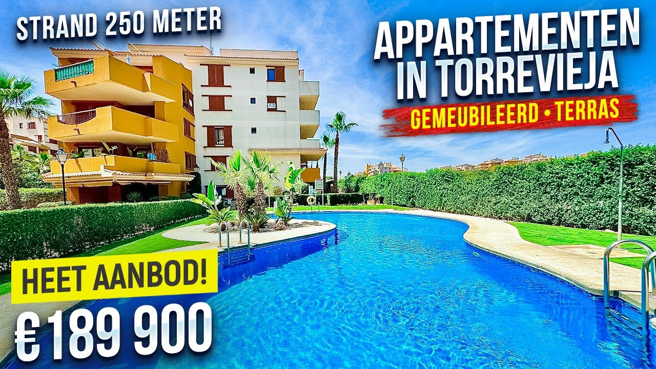 Appartementen in Torrevieja €189 900 met meubels + Terras + Zwembad | Vastgoed kopen in Spanje